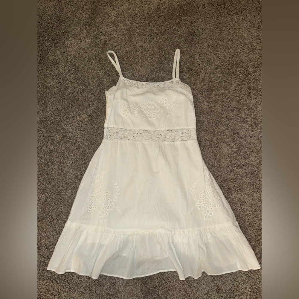 White Dress with Crochet Details